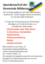 Spendenaufruf für Möbel